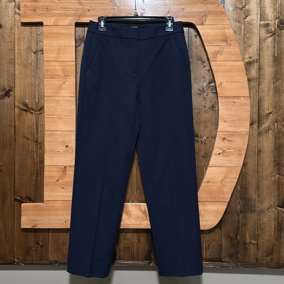 J.Crew The Kate straight-leg pant in bi-stretch cotton blend in navy - Picture 4 of 9